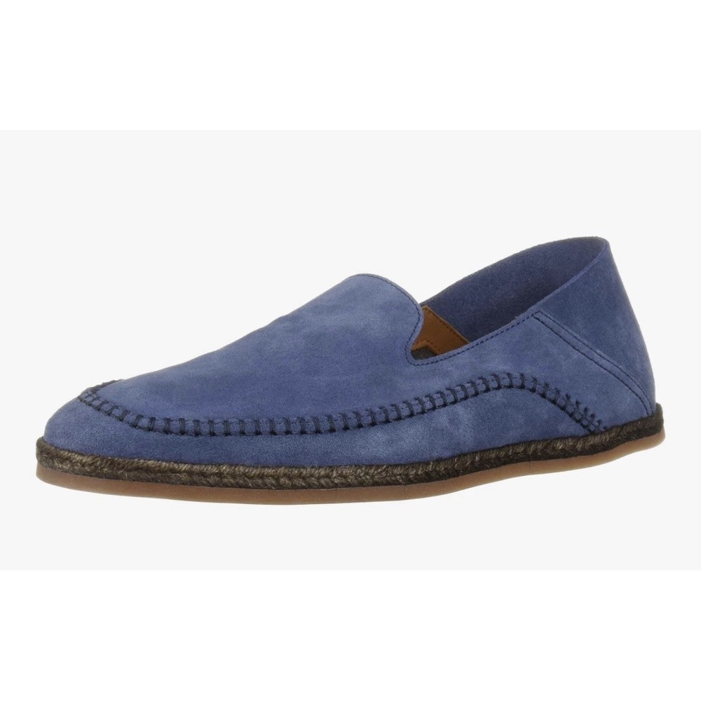 Aquatalia Men's Nick Suede Loafer MADE IN ITALY Steel Blue Slip On Size 10